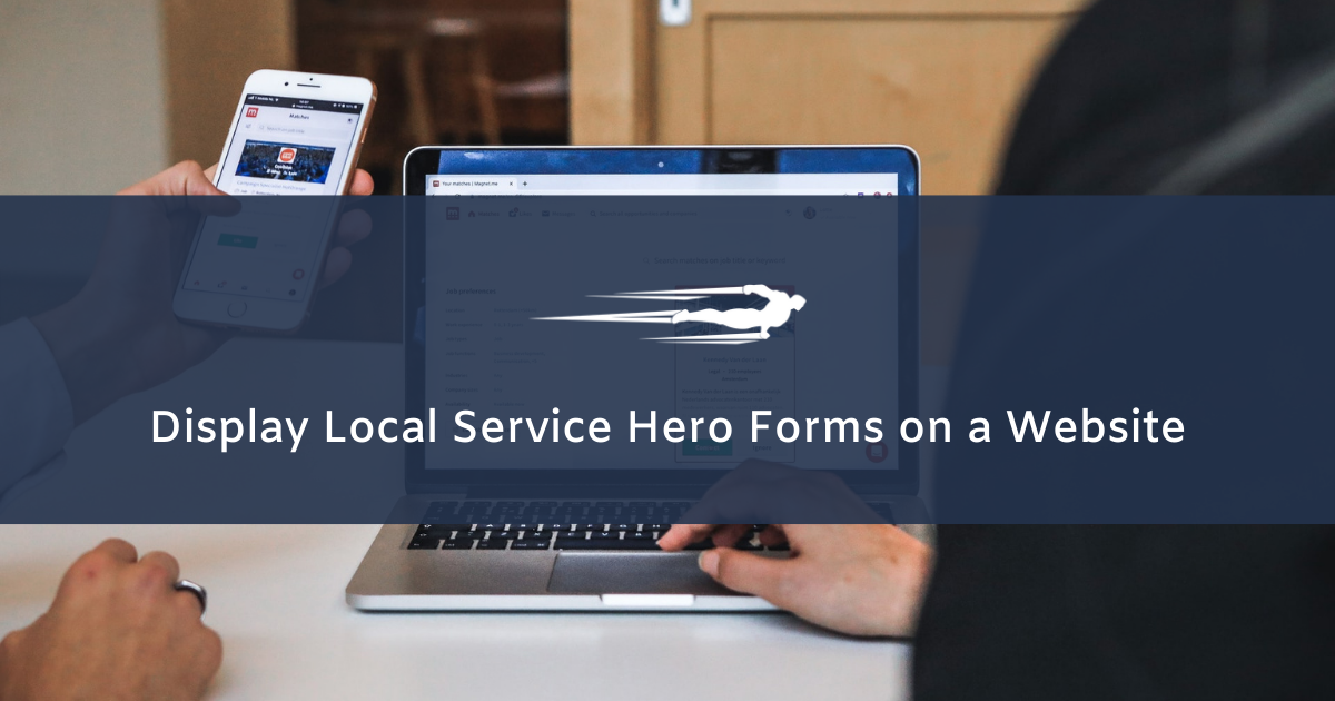 display local service hero forms on a website